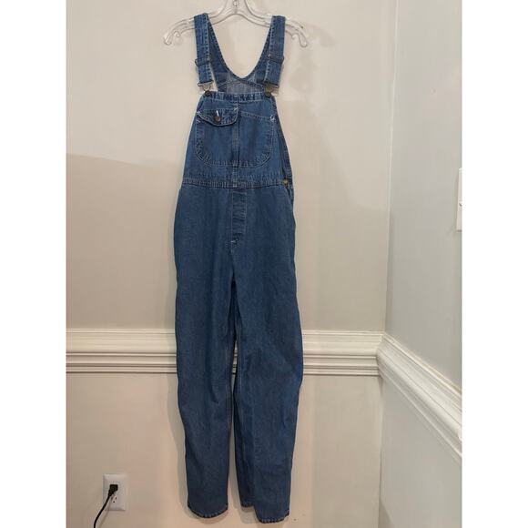 Vintage 90s KEY Overalls Denim Jean Carpenter Made in USA 100% Cotton Medium - Picture 1 of 8
